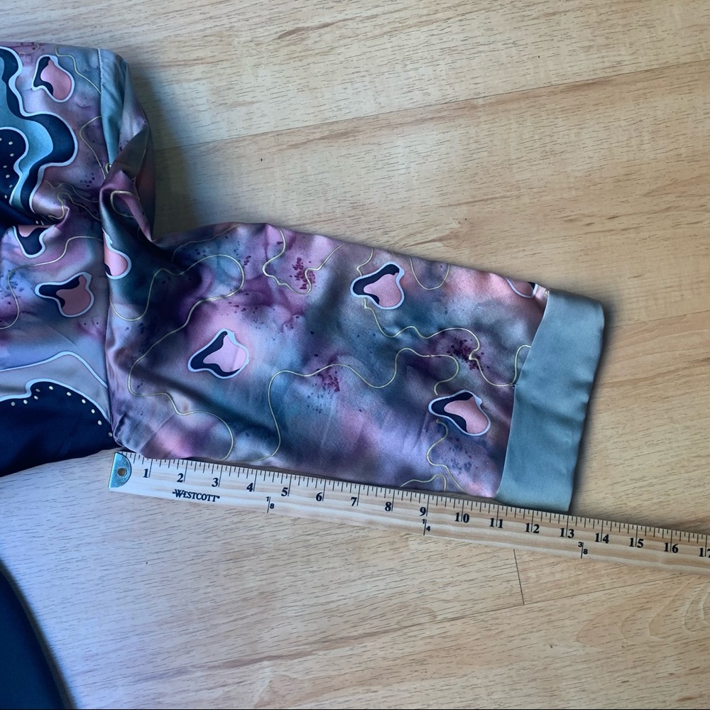 Louise Blumberg Silk Watercolor Art Blazer Jacket - Picture 12 of 13
